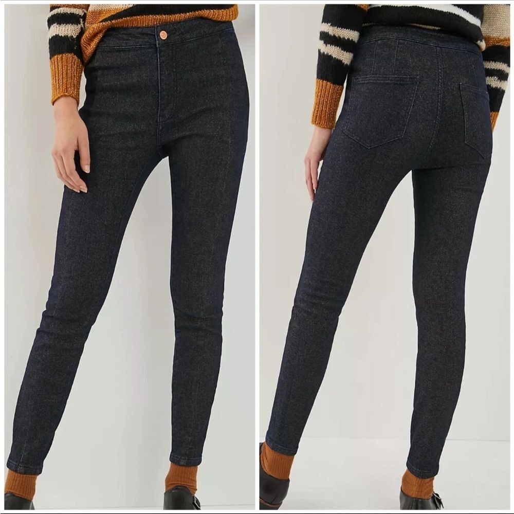 Anthropologie Pilcro Denim Legging Jeans Size 25 High Rise Dark Shimmer New